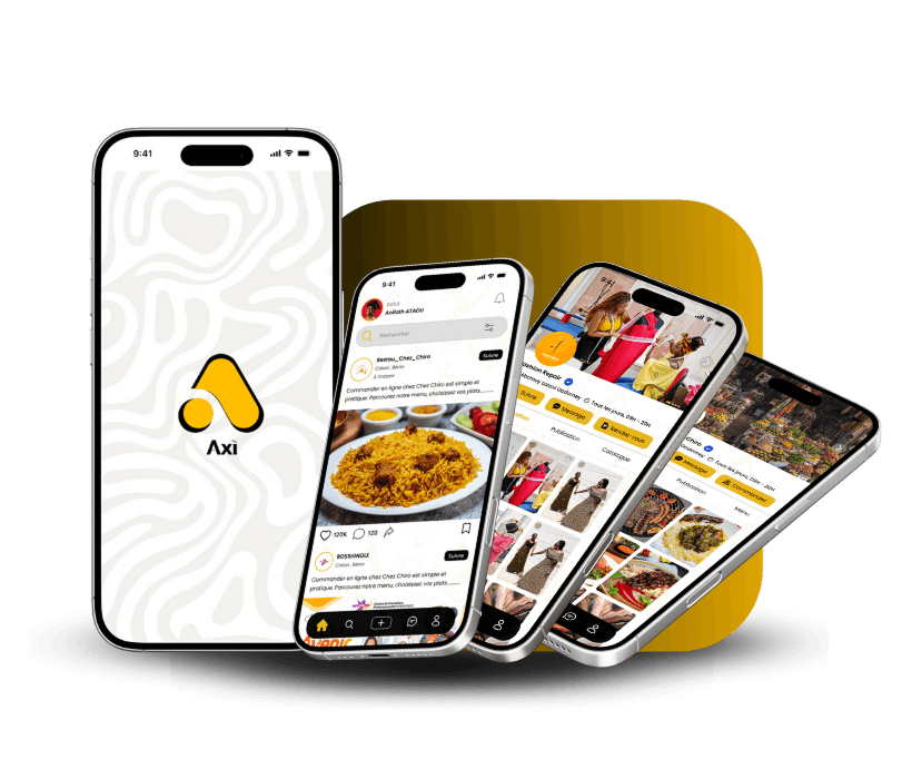 Écrans de l'application Axì